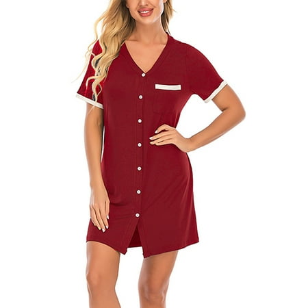Lovebay Womens Nightgown Sleepwear Cotton Pajamas - Woman Short Sleeve V Neck Sleep Dress Nightshirt
Lovebay Womens Nightgown Sleepwear Cotton Pajamas - Woman Short Sleeve V Neck Sleep Dress Nightshirt