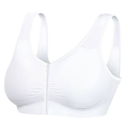 Therapeutic Zip Front Bra White Medium