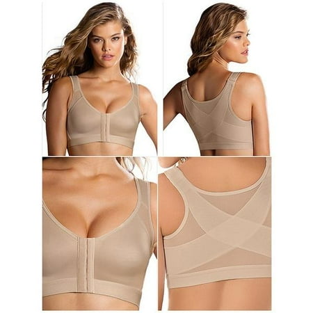 Recovery Post Surgery Bra Wireless Front Closure Back Posture Support