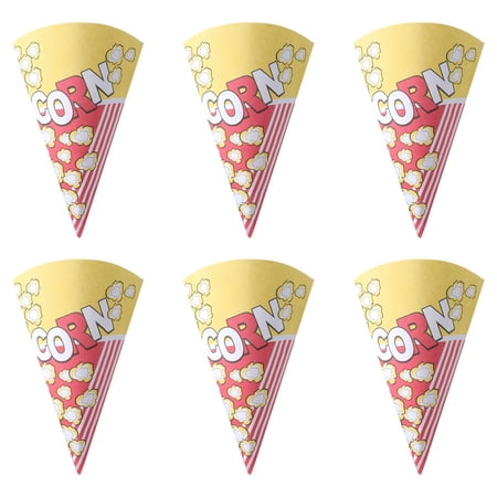 

BESTONZON 50pcs Cone Shape Popcorn Paper Bags with Tapered Tips Multifunction Paper Treat Bags for Popcorn Candy Snack