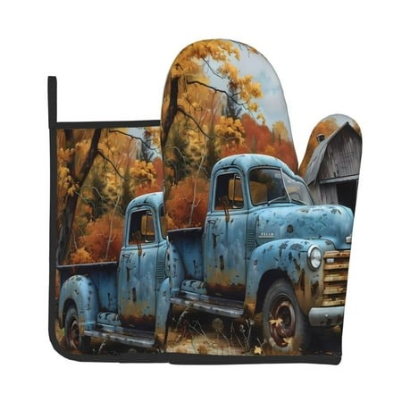 Xecao Rustic Vintage Truck Autumn Pattern Oven Mitts and Pot Holders Sets Heat Resistant Silicone Oven Mittens Extra Thicken Long Kitchen Cotton Oven Glove for Cooking
Xecao Rustic Vintage Truck Autumn Pattern Oven Mitts and Pot Holders Sets Heat Resistant Silicone Oven Mittens Extra Thicken Long Kitchen Cotton Oven Glove for Cooking
