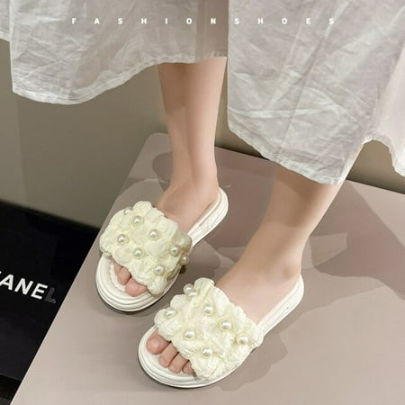 DancePeanut Summer Kids Girls Elegant Pearl Flat Slippers Beach Sandals Shoes Children Girls Non-Slip Fashion Slippers Size 26-37
DancePeanut Summer Kids Girls Elegant Pearl Flat Slippers Beach Sandals Shoes Children Girls Non-Slip Fashion Slippers Size 26-37