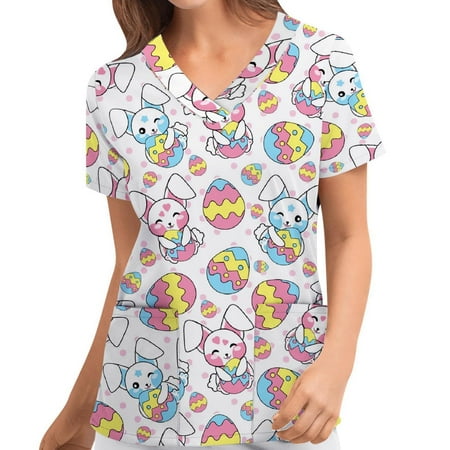 Ozmmyan Womens Tops Easter Day Scrubs for Women Plue Size Animal Print Casual Short Sleeve V-neck Carer Top
Ozmmyan Womens Tops Easter Day Scrubs for Women Plue Size Animal Print Casual Short Sleeve V-neck Carer Top