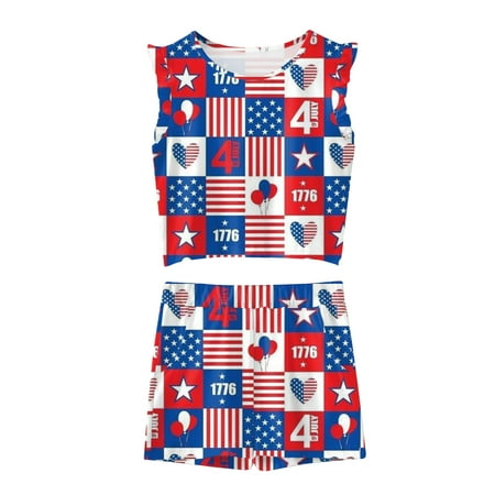 Cute Summer Toddler Girls Outfits Set Kids 4Th Of July Prints Sleeveless Independence Day Strap Vest T Shirt Tops Shorts 2Pcs Outfits Set For 3-4 Years
Cute Summer Toddler Girls Outfits Set Kids 4Th Of July Prints Sleeveless Independence Day Strap Vest T Shirt Tops Shorts 2Pcs Outfits Set For 3-4 Years