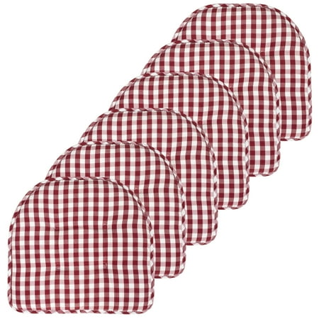 Checkered Memory Foam U-Shape Non-Slip Chair Cushion Pad 6 Pack - Wine/White
Checkered Memory Foam U-Shape Non-Slip Chair Cushion Pad 6 Pack - Wine/White