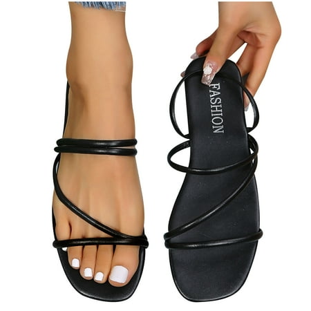 Fashionable Cross Strap Flat Two-Wear Sandals