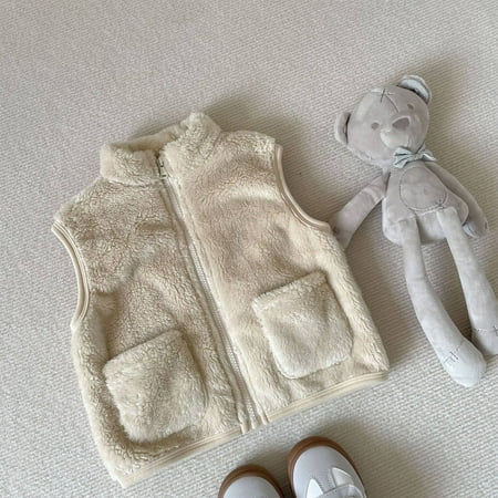 DENGDENG Baby Unisex Zip Up Plush Vest Toddler High Neck Sleeveless Waistcoat Pockets Winter Warm Outwear 1Y-4Y
DENGDENG Baby Unisex Zip Up Plush Vest Toddler High Neck Sleeveless Waistcoat Pockets Winter Warm Outwear 1Y-4Y