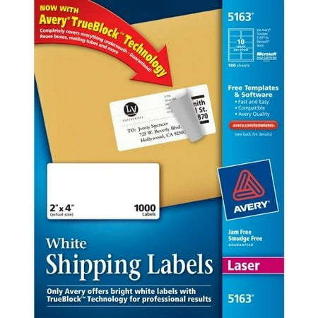Avery Easy Peel Address Label - 2" Width X 4" Length - 1000