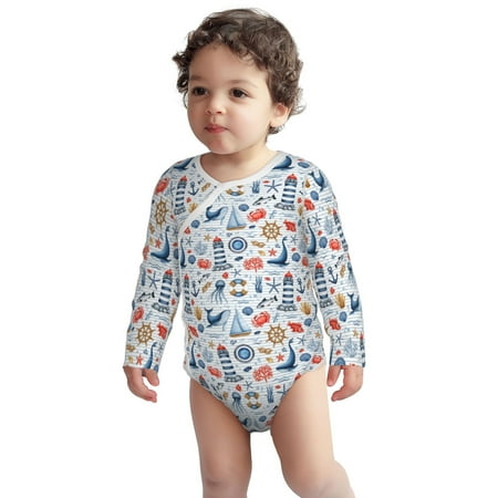 Fotbe Watercolor Nautical Pattern Unisex-baby Long-sleeve Bodysuit Long Sleeve Bodysuits One-piece 100% Organic Cotton for Infant Baby Boys Unisex-18 Months
Fotbe Watercolor Nautical Pattern Unisex-baby Long-sleeve Bodysuit Long Sleeve Bodysuits One-piece 100% Organic Cotton for Infant Baby Boys Unisex-18 Months