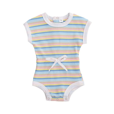 Jkerther Newborn Baby Girl Rainbow Ribbed Knit Basic Cotton Summer One Piece Jumpsuit Romper Bodysuit
Jkerther Newborn Baby Girl Rainbow Ribbed Knit Basic Cotton Summer One Piece Jumpsuit Romper Bodysuit