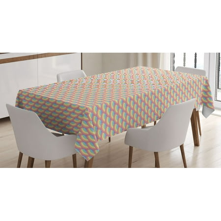 Fish Scale Tablecloth Diagonal Circles Pattern in Rainbow Colors Geometric Japanese Wave Tile Design Rectangle Satin Table Cover for Dining Room and Kitchen 60 X 84 Multicolor by Ambesonne
Fish Scale Tablecloth Diagonal Circles Pattern in Rainbow Colors Geometric Japanese Wave Tile Design Rectangle Satin Table Cover for Dining Room and Kitchen 60 X 84 Multicolor by Ambesonne