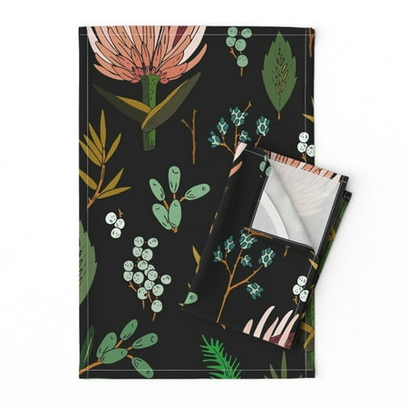 Printed Tea Towel Linen Cotton Canvas - Protea Botanical Floral Study Black Large Scale Leaf Flower Botany Print Decorative Kitchen Towel by Spoonflower
Printed Tea Towel Linen Cotton Canvas - Protea Botanical Floral Study Black Large Scale Leaf Flower Botany Print Decorative Kitchen Towel by Spoonflower