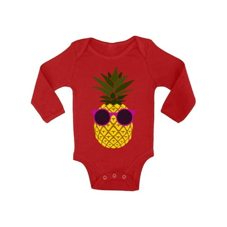 18 Month Girls Clothes - Baby 6 - 12 - 18 Months - Pineapple Colorful Long Sleeve Bodysuit