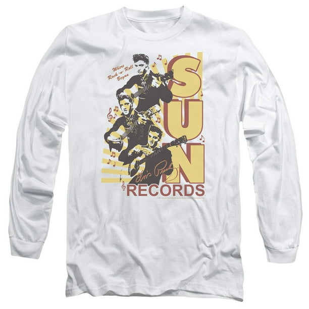 Sun Records Tri Elvis Mens Long Sleeve Shirt