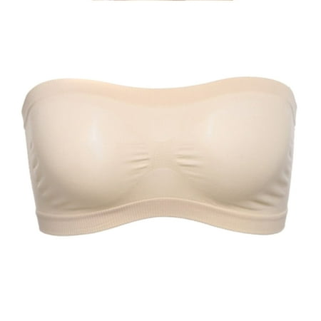 Women Seamless Tube Top Breathable Strapless Bandeau Bra Underwear without Pad