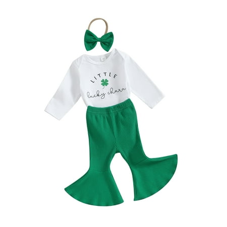 Licupiee Newborn Baby Girls 3Pcs Fall Outfit Clover Letters Print Long Sleeve Romper Flare Pants Headband Clothing Set
Licupiee Newborn Baby Girls 3Pcs Fall Outfit Clover Letters Print Long Sleeve Romper Flare Pants Headband Clothing Set