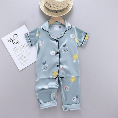 Clearance!Summer Kids Baby Boys Girls Pineapple Print Sleepwear Set Short Sleeve Blouse Tops Sleep Pants Blue L
Clearance!Summer Kids Baby Boys Girls Pineapple Print Sleepwear Set Short Sleeve Blouse Tops Sleep Pants Blue L