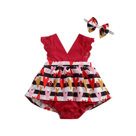 Xingqing Newborn Baby Girls Valentine s Day Jumpsuit Sleeveless Stripe Heart Printed Pattern Romper + Bow Headdress
Xingqing Newborn Baby Girls Valentine s Day Jumpsuit Sleeveless Stripe Heart Printed Pattern Romper + Bow Headdress