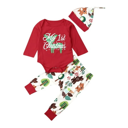 Xmas Long Sleeve Romper Pant Cap Suit Baby Girls Boys My First Christmas Elk Deer Cartoon Bodysuit Leg Clothes
Xmas Long Sleeve Romper Pant Cap Suit Baby Girls Boys My First Christmas Elk Deer Cartoon Bodysuit Leg Clothes