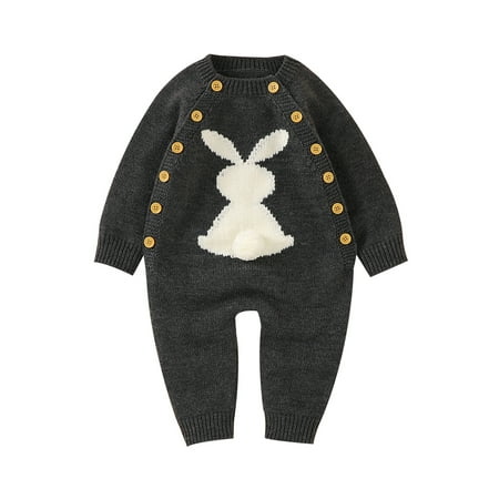 JINSIJU Infant Knitted Jumpsuit Rabbit Pattern Round Neck Double-breasted Overalls 0-24 Months
JINSIJU Infant Knitted Jumpsuit Rabbit Pattern Round Neck Double-breasted Overalls 0-24 Months