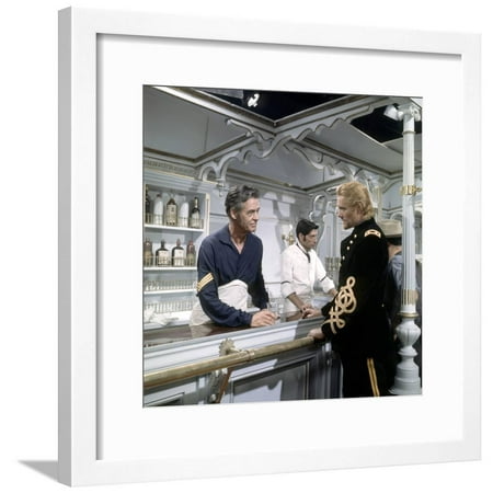Custer l homme by l ouest by RobertSiodmak with Robert Ryan ans Robert Shaw, 1967 (photo) Framed Print Wall Art