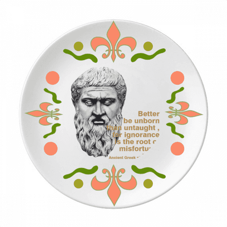 Thinking Plato Greek Teacher Flower Ceramics Plate Tableware Dinner Dish
