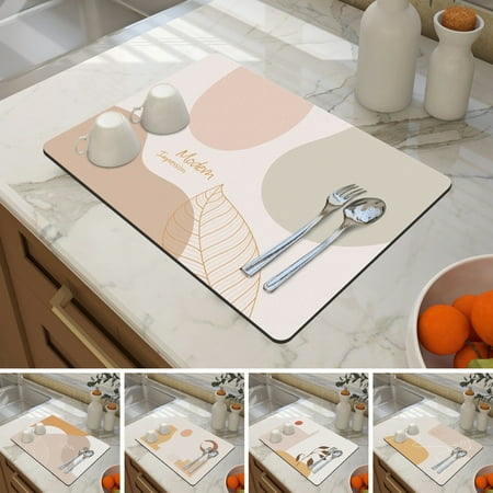 Waroomhouse Absorbent Pad Geometric Pattern Moisture-proof Strong Water Absorption Quick Dry Non-slip Bottom Heat Resistant Rectangle Faucet Drying Pad Water Catcher Mat Kitchen Supplies 
Waroomhouse Absorbent Pad Geometric Pattern Moisture-proof Strong Water Absorption Quick Dry Non-slip Bottom Heat Resistant Rectangle Faucet Drying Pad Water Catcher Mat Kitchen Supplies