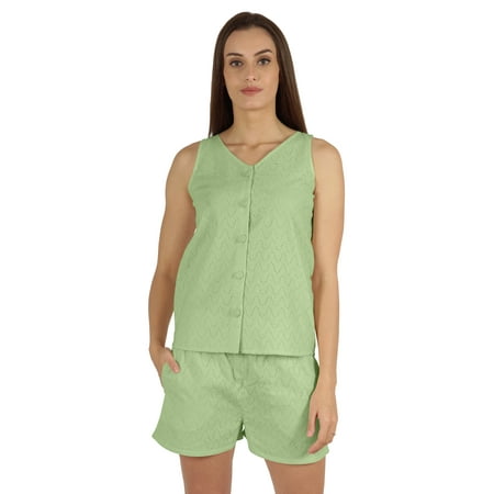 Bimba Solid 2 Pcs Nightwear Set For Womens Casual Sleeveless Loungewear Shirt & Short Sleepwear
Bimba Solid 2 Pcs Nightwear Set For Womens Casual Sleeveless Loungewear Shirt & Short Sleepwear