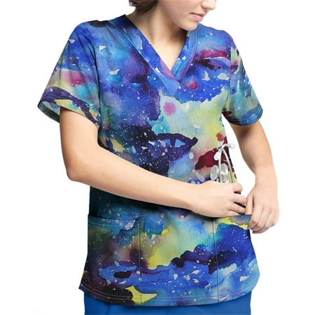 Sksloeg Scrubs Tops For Women V-Neck Tops Tie-dye Printed Fashion Scrub Clothes Women Scrubs Tops Dark Blue 3XL
Sksloeg Scrubs Tops For Women V-Neck Tops Tie-dye Printed Fashion Scrub Clothes Women Scrubs Tops Dark Blue 3XL