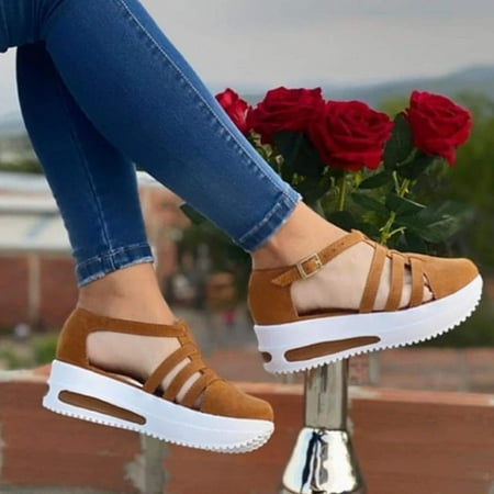UTTOASFAY Womens Clearance Shoes Ladies Wedge Platform Buckle Sandals Closed Toe Solid Color Round Toe Sandals Flash Picks
UTTOASFAY Womens Clearance Shoes Ladies Wedge Platform Buckle Sandals Closed Toe Solid Color Round Toe Sandals Flash Picks