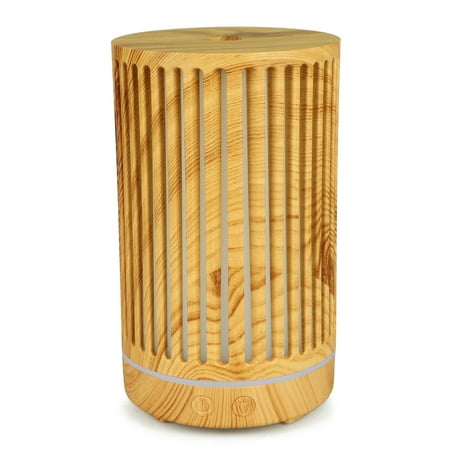 Yedhsi Humidifiers Wood Grain Aroma Diffuser 200ml Colorful Night Light Atomizing Humidifier
