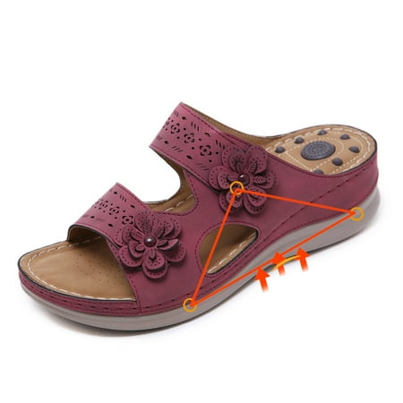 Zunfeo Womens Slippers Clearance- Open Toe Sandals Fashion Casual Wedge Sandals Outdoor Sandals Flower Couple Slippers Wine 8.5
Zunfeo Womens Slippers Clearance- Open Toe Sandals Fashion Casual Wedge Sandals Outdoor Sandals Flower Couple Slippers Wine 8.5