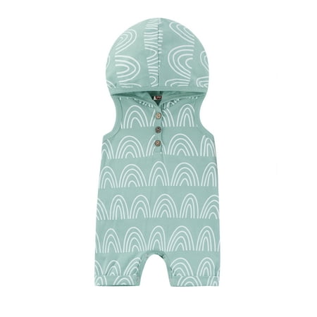 Calsunbaby Infant Boy Girl Summer Jumpsuit Rainbow Print Button Closure Sleeveless Hooded Romper Streetwear
Calsunbaby Infant Boy Girl Summer Jumpsuit Rainbow Print Button Closure Sleeveless Hooded Romper Streetwear