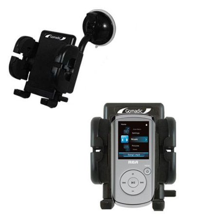 Gomadic Brand Flexible Car Auto Windshield Holder Mount designed for the RCA M4102 Opal Digital Media Player - Gooseneck Suction Cup Style Cradle