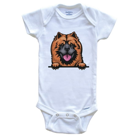 Chow Chow Dog Breed Cute One Piece Baby Bodysuit 0-3 months white