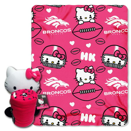 Denver Broncos Hello Kitty Pillow \/ Throw Combo
