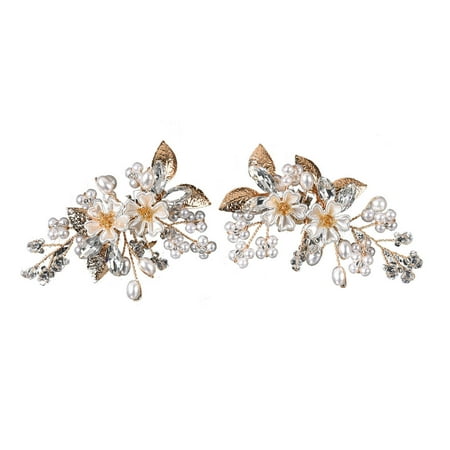 SIEYIO Bridal Wedding for Rhinestone Crystal Flower Shoe Buckle Clips Elegant Charms Dr