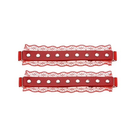Amuver Female Rivets Lace Trim Leg Garter Decorative Belt Adjustable Leg Loop