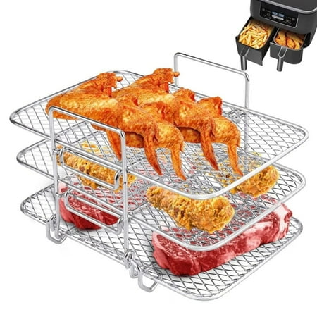 Air Fryer Accessories Double Basket Air Fryers Rack 304 Stainless Steel Air Fryer Removable Multi-Tier Stand Square 3 Layer Stackable Dehydrator Racks
Air Fryer Accessories Double Basket Air Fryers Rack 304 Stainless Steel Air Fryer Removable Multi-Tier Stand Square 3 Layer Stackable Dehydrator Racks