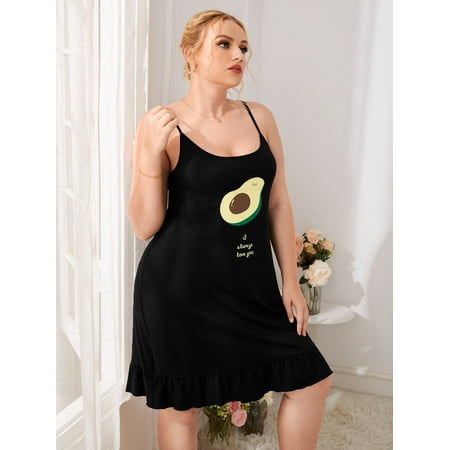 Black Cute Women s Plus Cartoon Slogan Graphic Cami Nightdress 4XL(20) Y22001D
Black Cute Women s Plus Cartoon Slogan Graphic Cami Nightdress 4XL(20) Y22001D