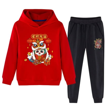 TIREOW Breathable Sets for Children s Autumn and Winter 2PCS Sets Loose and Comfortable Outfits Children Red New Year Wear Boys and Girls Dragon Year Casual Sweatshirt Pants
TIREOW Breathable Sets for Children s Autumn and Winter 2PCS Sets Loose and Comfortable Outfits Children Red New Year Wear Boys and Girls Dragon Year Casual Sweatshirt Pants