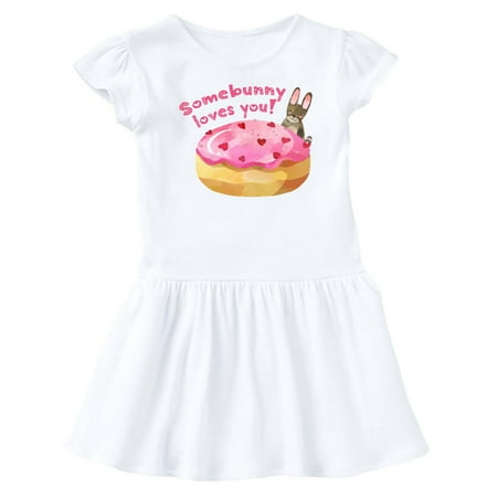 Inktastic Somebunny Loves You with Cute Bunny Gift Baby Girl Dress