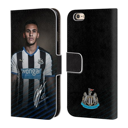 OFFICIAL NEWCASTLE UNITED FC NUFC 2015/16 FIRST TEAM LEATHER BOOK WALLET CASE COVER FOR APPLE IPHONE PHONES