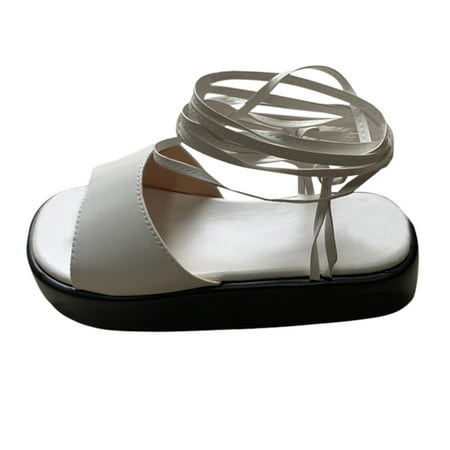 Tangnade Ladies daily all-match casual shoes Women s Fashion Platform Sandals Cross Ankle Strap Sandals Summer Beach Sandals White 39
Tangnade Ladies daily all-match casual shoes Women s Fashion Platform Sandals Cross Ankle Strap Sandals Summer Beach Sandals White 39