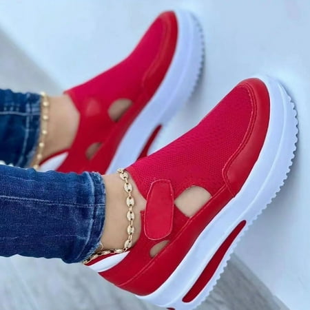 Women Thick Platform Heeled Shoes PU Suede Loafers Casual Cushioning for Daily 43 Red
Women Thick Platform Heeled Shoes PU Suede Loafers Casual Cushioning for Daily 43 Red