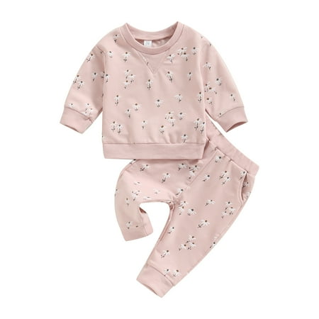 Baby Girls Activewear Outfit Floral Print Long Sleeve Pullover Sweatshirt Tops and Stretch Casual Pants Set 0-18 Months
Baby Girls Activewear Outfit Floral Print Long Sleeve Pullover Sweatshirt Tops and Stretch Casual Pants Set 0-18 Months