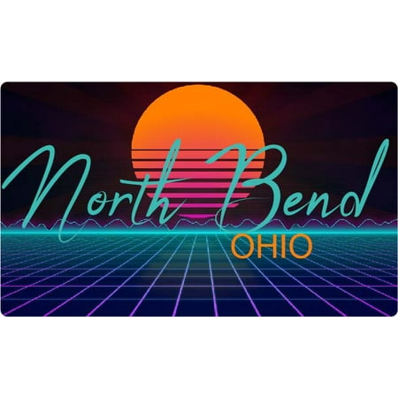 North Bend Ohio 4 X 2.25-Inch Fridge Magnet Retro Neon Design