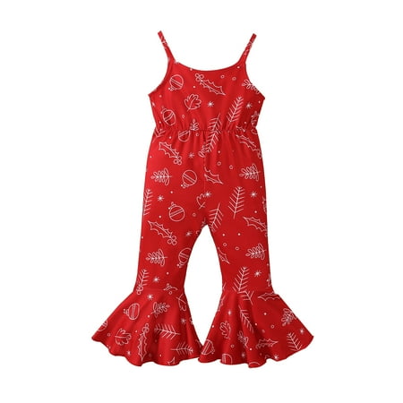 BSDHBS Romper Toddler Girl Toddler Girls Christmas Sleeveless Cartoon Prints Romper Bell Bottoms Flare Jumpsuit Clothes Red Size 110
BSDHBS Romper Toddler Girl Toddler Girls Christmas Sleeveless Cartoon Prints Romper Bell Bottoms Flare Jumpsuit Clothes Red Size 110