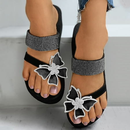 Cathalem Women s Casual Slope Heel Bow Rhinestone Slippers Sandals Sub Bohemian Beach Shoes Slip on Slippers for Women Black 6.5
Cathalem Women s Casual Slope Heel Bow Rhinestone Slippers Sandals Sub Bohemian Beach Shoes Slip on Slippers for Women Black 6.5