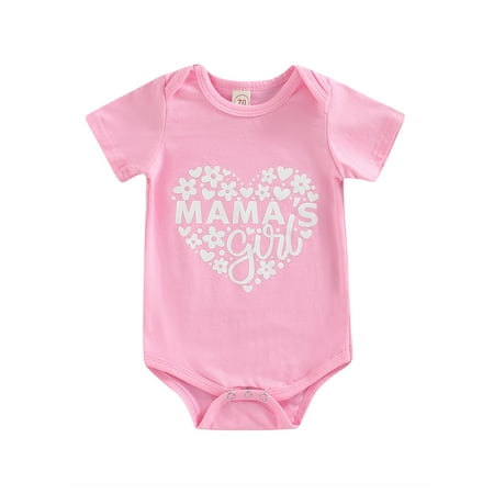 Suanret Infant Girls Summer T-shirt Bodysuit Heart Flower Letter Print Round Neck Short Sleeve Pullover Romper Pink Mama Girl Romper 3-6 Months
Suanret Infant Girls Summer T-shirt Bodysuit Heart Flower Letter Print Round Neck Short Sleeve Pullover Romper Pink Mama Girl Romper 3-6 Months